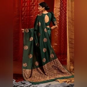 Kanjivaram Softy Silk Saree Green
